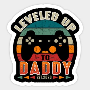 Leveled Up To Daddy EST 2020 Costume Gift Sticker